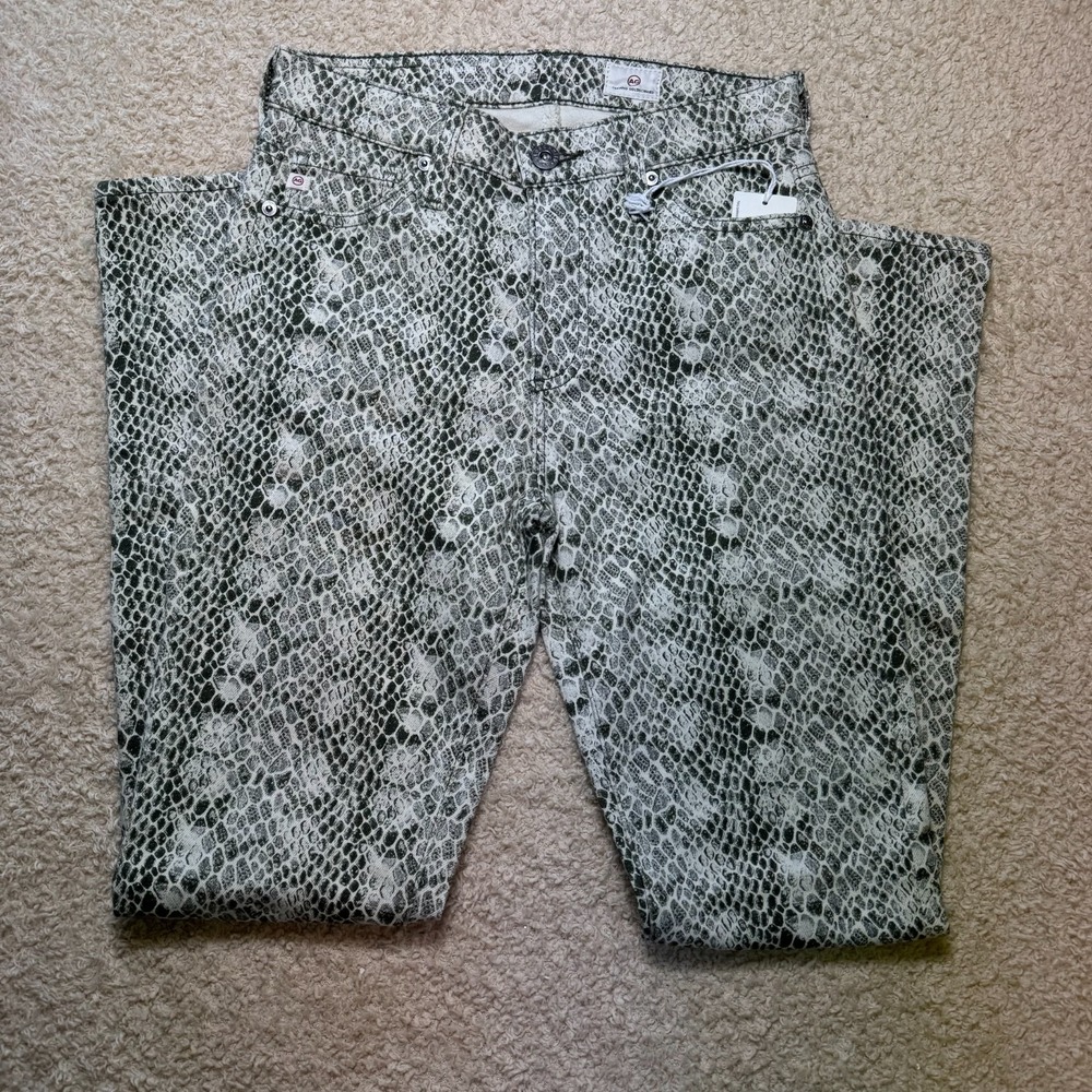 AG Adriano Goldschmied Jeans The MARI High Rise Slim Straight Python Size 25